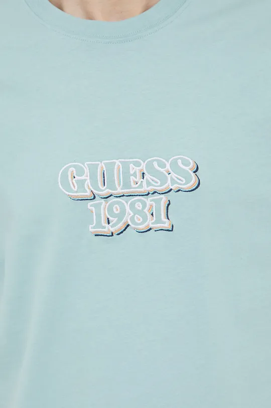 Βαμβακερό μπλουζάκι Guess Ανδρικά