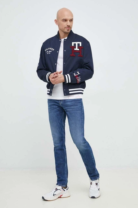 Βαμβακερό μπλουζάκι Tommy Hilfiger λευκό