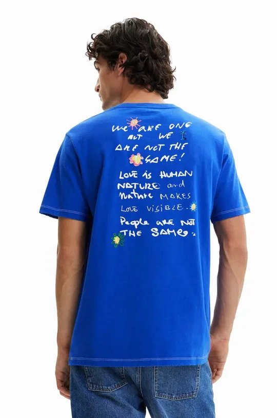 блакитний Бавовняна футболка Desigual