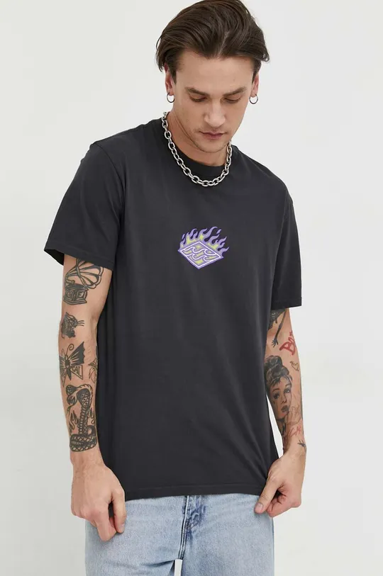 czarny Billabong t-shirt bawełniany