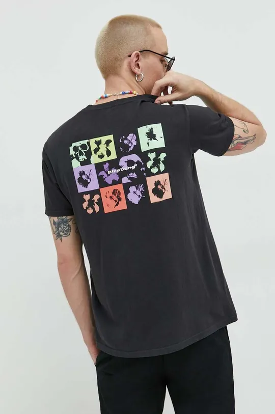 μαύρο Βαμβακερό μπλουζάκι Billabong Ανδρικά