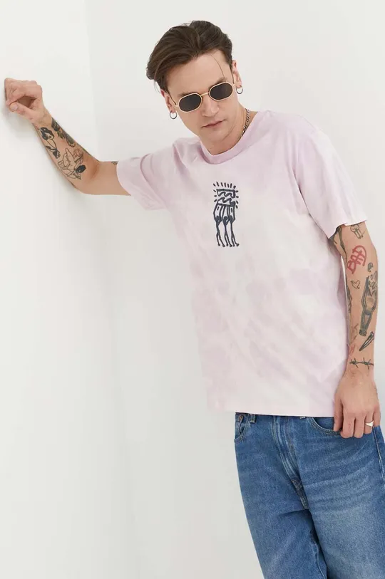 różowy Billabong t-shirt bawełniany
