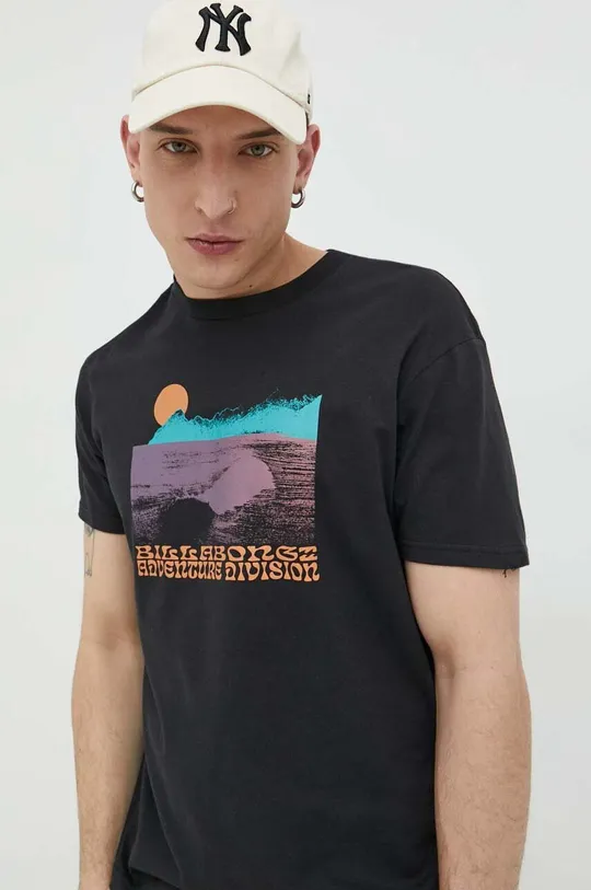 czarny Billabong t-shirt bawełniany