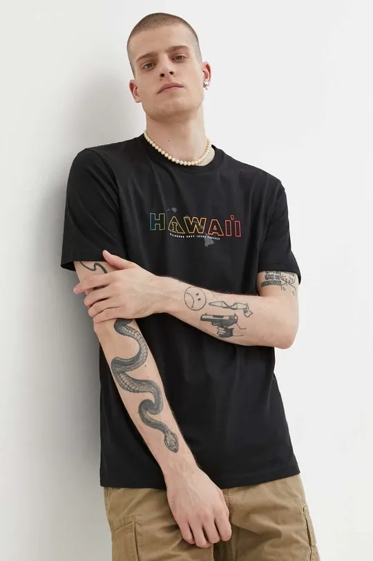 czarny Billabong t-shirt bawełniany Męski