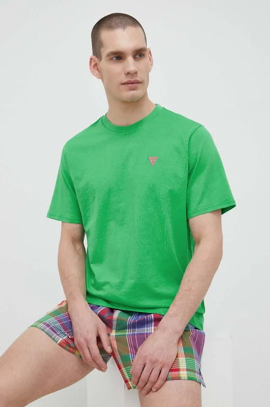 zelená Bavlněné tričko Guess Pánský