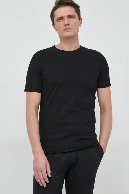 čierna Bavlnené tričko Sisley