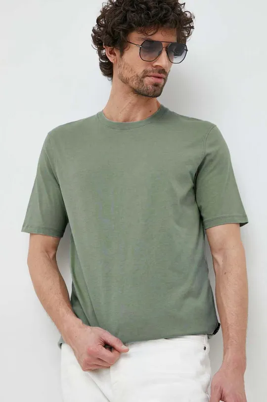 zielony Sisley t-shirt bawełniany Męski