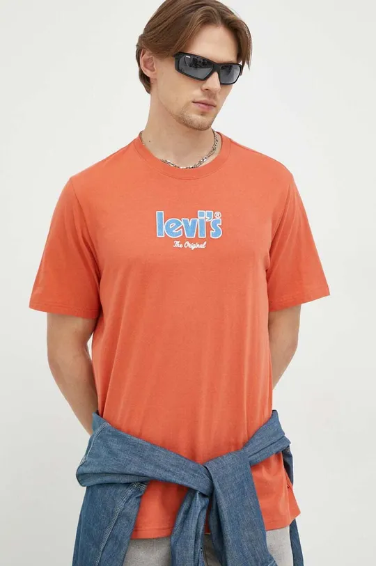 oranžová Bavlnené tričko Levi's