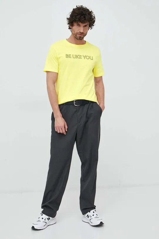 Bavlnené tričko United Colors of Benetton žltá
