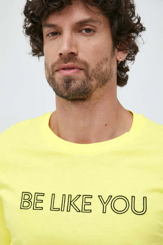 jasny żółty United Colors of Benetton t-shirt bawełniany