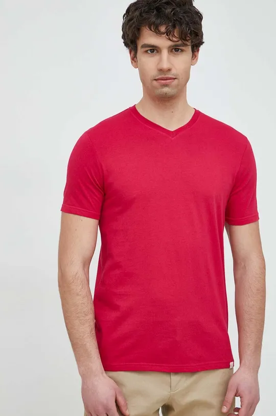 różowy United Colors of Benetton t-shirt bawełniany Męski