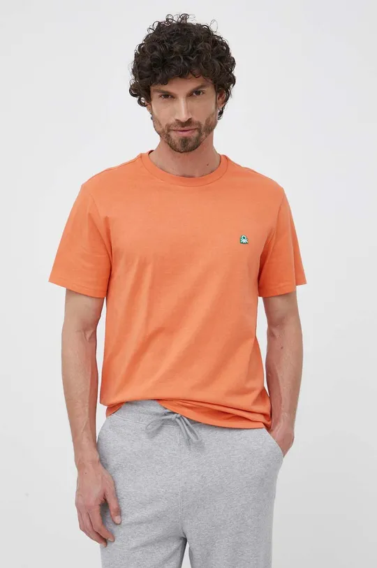 πορτοκαλί Βαμβακερό μπλουζάκι United Colors of Benetton Ανδρικά