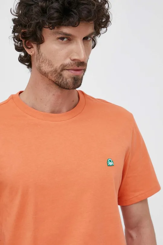 πορτοκαλί Βαμβακερό μπλουζάκι United Colors of Benetton