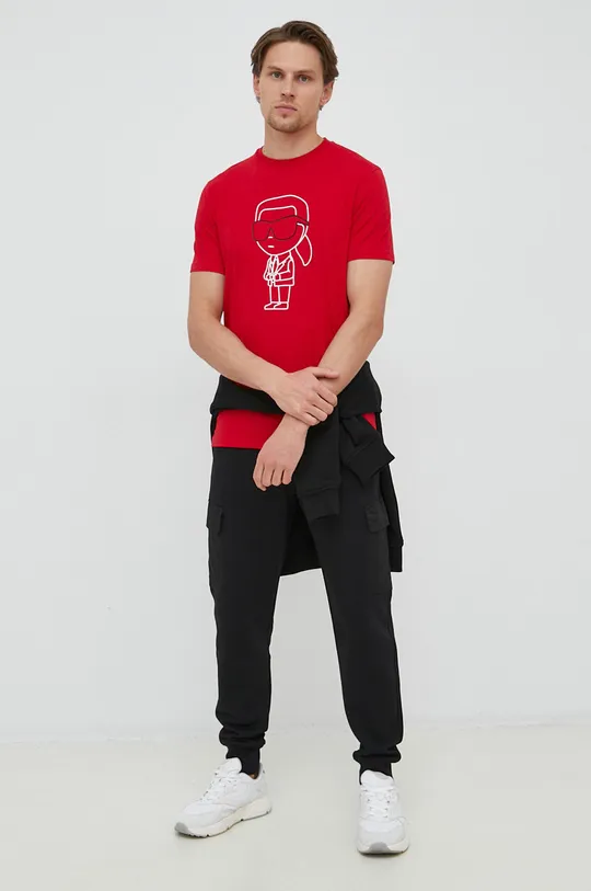 Karl Lagerfeld t-shirt czerwony