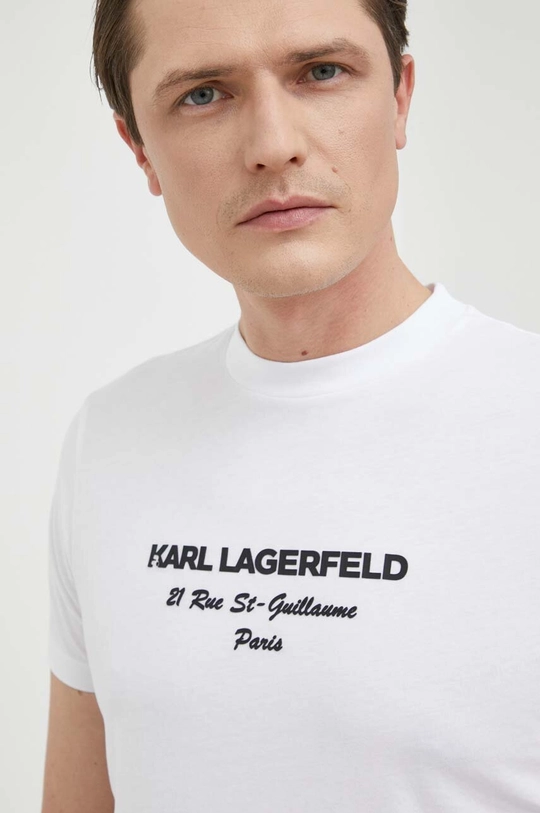 λευκό Βαμβακερό μπλουζάκι Karl Lagerfeld