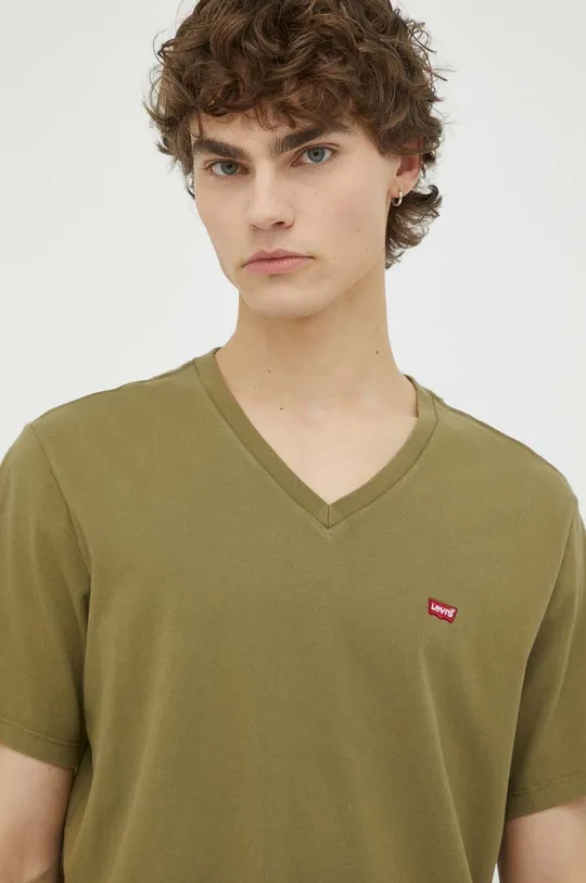 πράσινο Βαμβακερό μπλουζάκι Levi's Ανδρικά