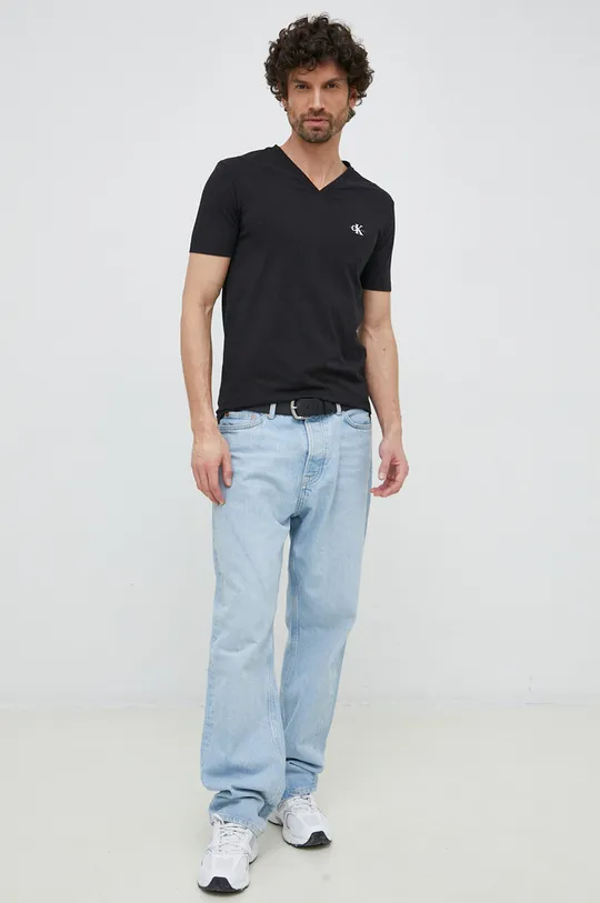 Majica kratkih rukava Calvin Klein Jeans crna