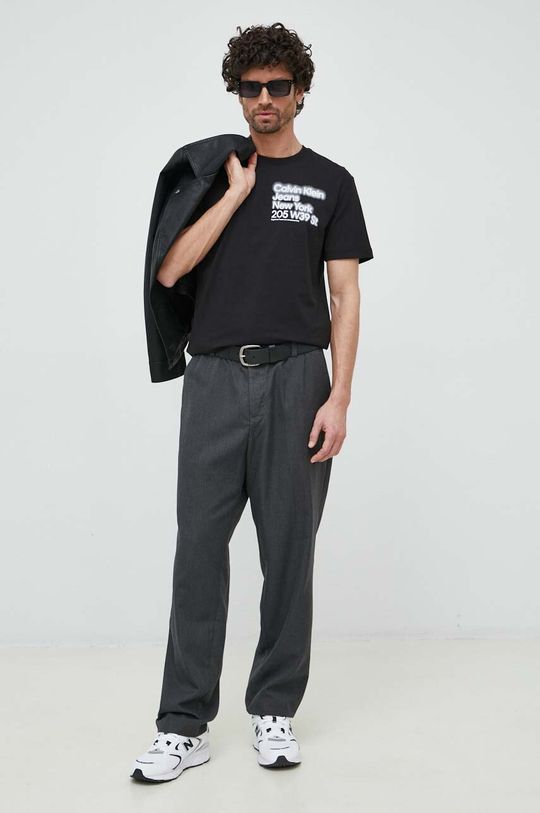 Bavlněné tričko Calvin Klein Jeans černá