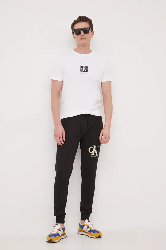 Calvin Klein Jeans t-shirt bawełniany biały