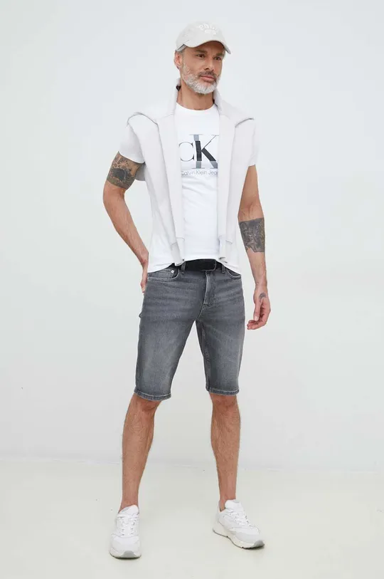 Calvin Klein Jeans pamut póló fehér