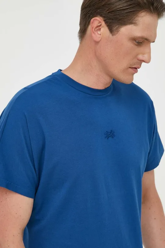 тёмно-синий Хлопковая футболка United Colors of Benetton Мужской
