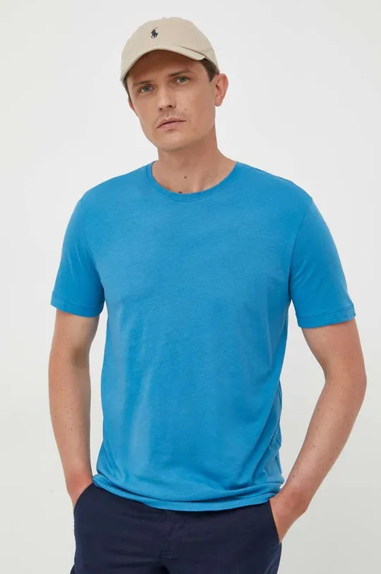 μπλε Βαμβακερό μπλουζάκι United Colors of Benetton