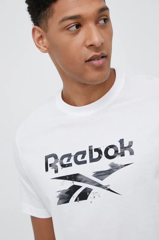λευκό Βαμβακερό μπλουζάκι Reebok