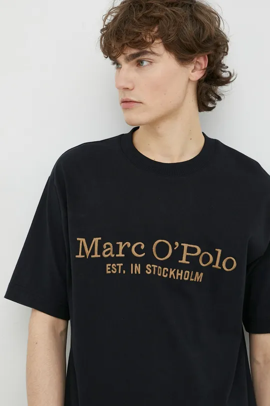 чёрный Хлопковая футболка Marc O'Polo