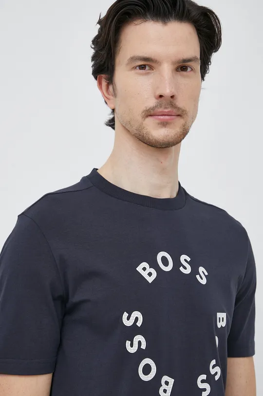 granatowy BOSS t-shirt BOSS GREEN Męski