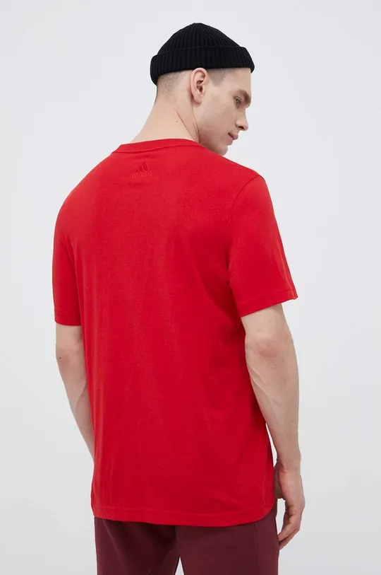 czerwony adidas t-shirt bawełniany