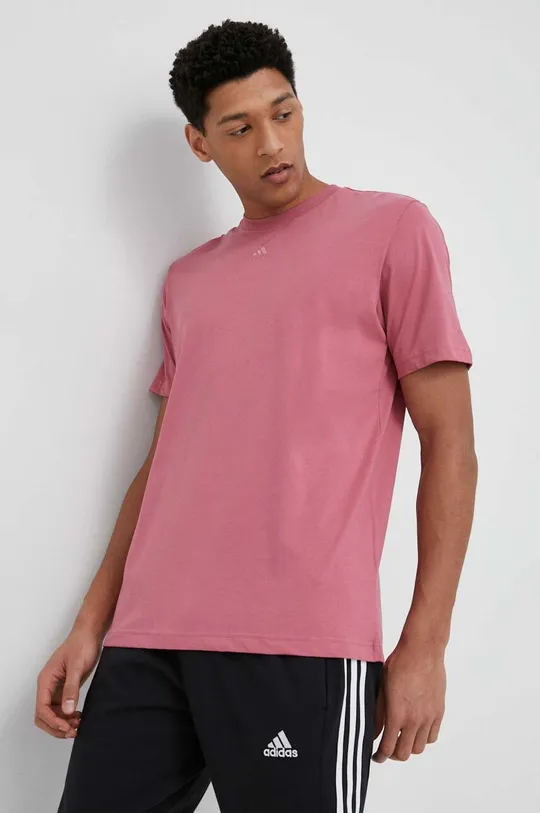 różowy adidas t-shirt bawełniany Męski