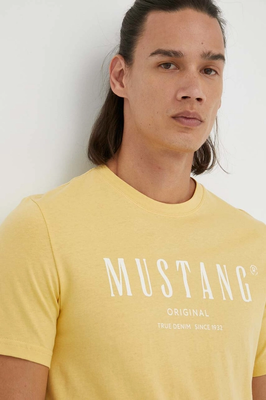 żółty Mustang t-shirt bawełniany