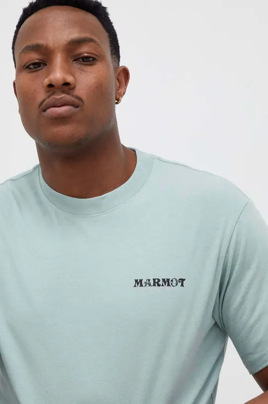 Bombažna kratka majica Marmot Moški