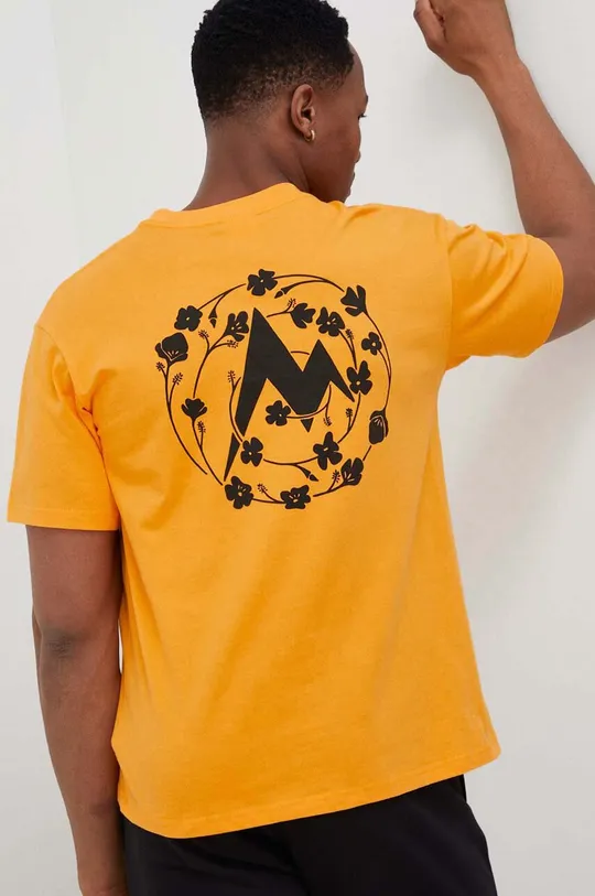 κίτρινο Βαμβακερό μπλουζάκι Marmot Ανδρικά