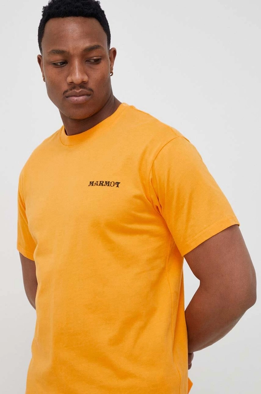 giallo Marmot t-shirt in cotone