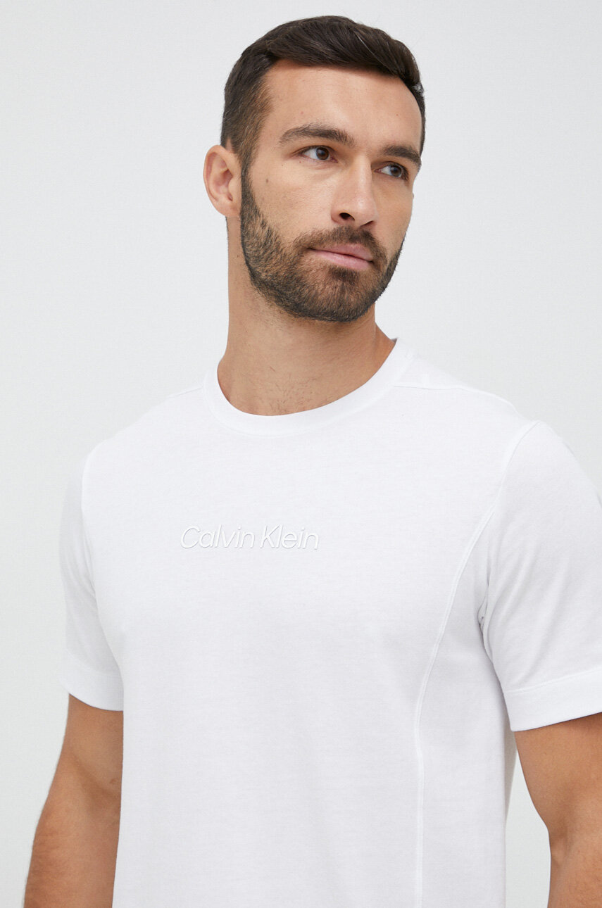 Calvin Klein Performance tshirt męski kolor biały melanżowy