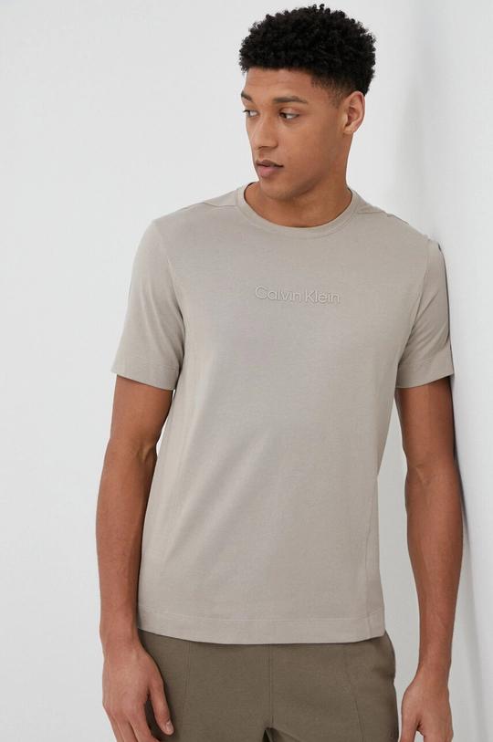 beżowy Calvin Klein Performance t-shirt Męski