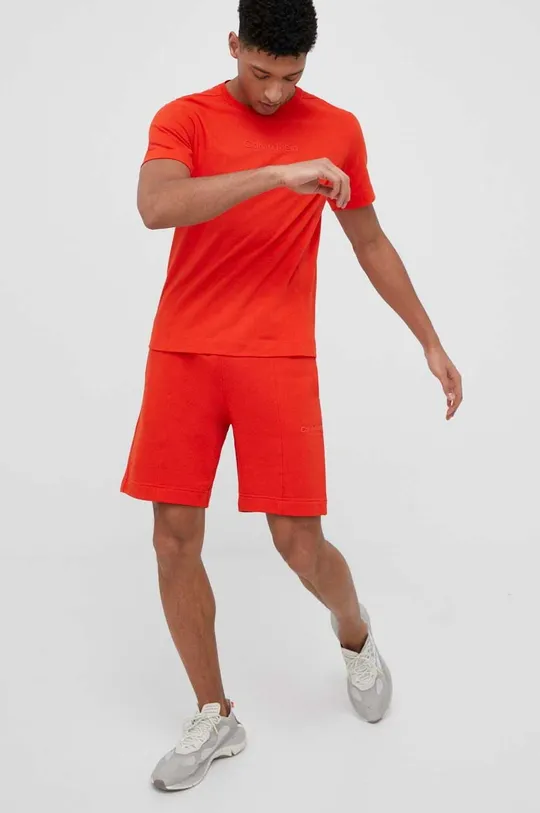 Kratka majica Calvin Klein Performance rdeča
