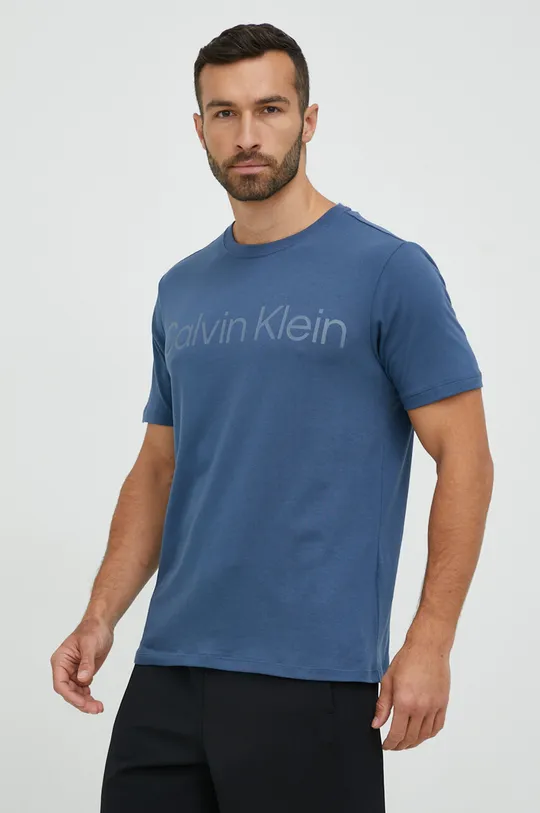 μπλε Μπλουζάκι Calvin Klein Performance Ανδρικά