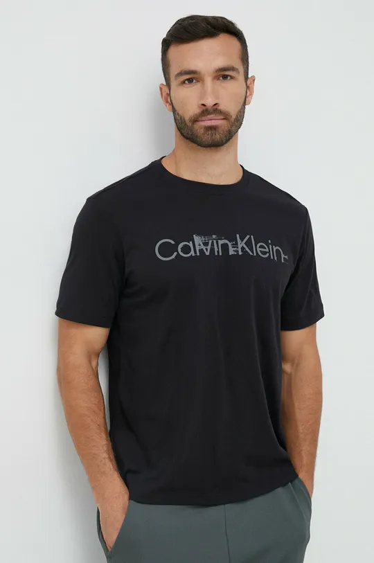 μαύρο Αθλητικό μπλουζάκι Calvin Klein Performance Essentials Ανδρικά
