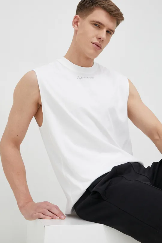 bijela Majica kratkih rukava za trening Calvin Klein Performance CK Athletic Muški
