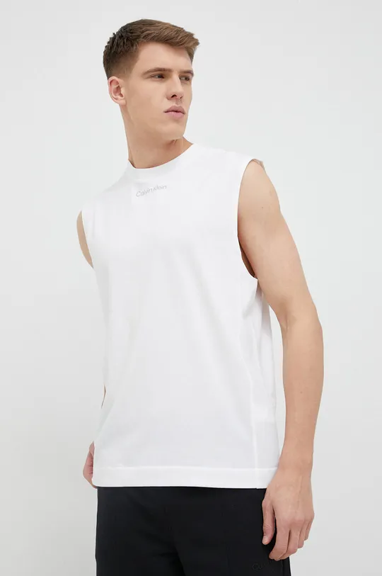 λευκό Μπλουζάκι προπόνησης Calvin Klein Performance CK Athletic