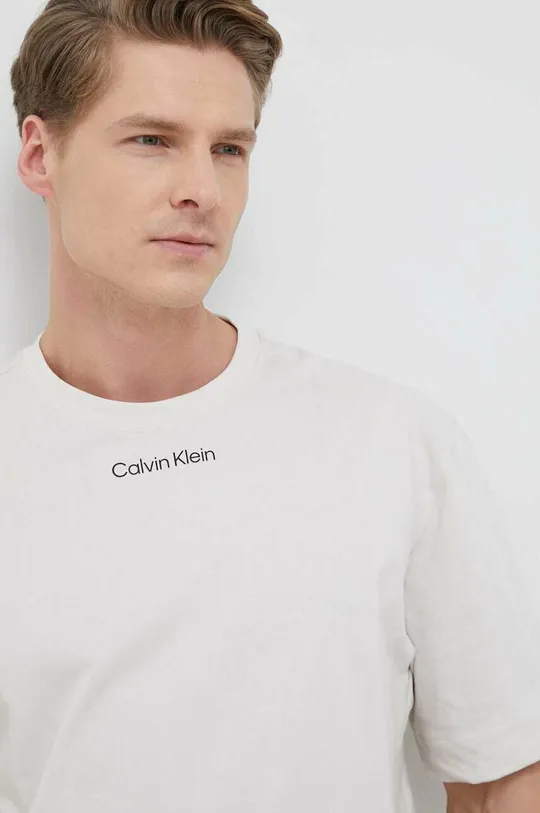 bež Kratka majica za vadbo Calvin Klein Performance CK Athletic