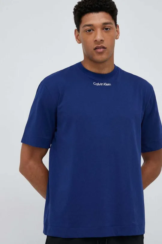plava Majica kratkih rukava za trening Calvin Klein Performance CK Athletic Muški