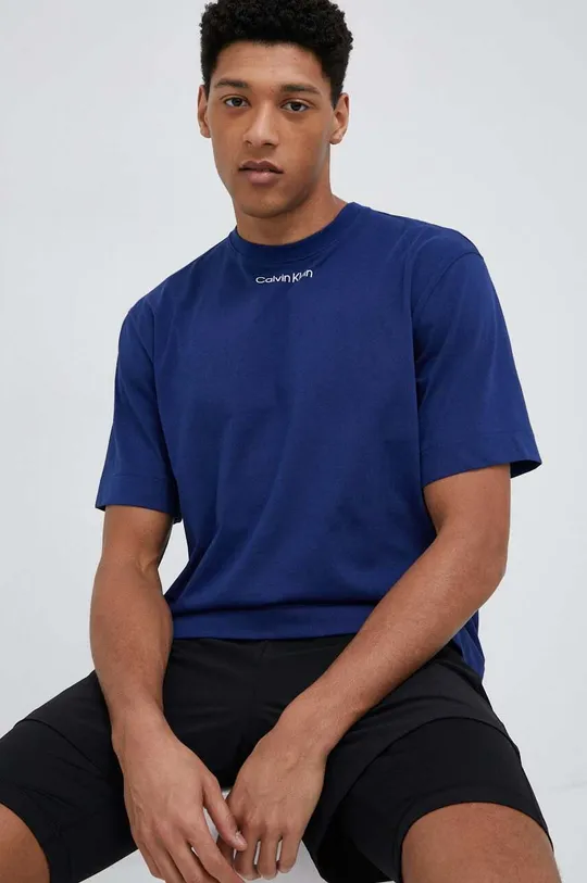 niebieski Calvin Klein Performance t-shirt treningowy CK Athletic