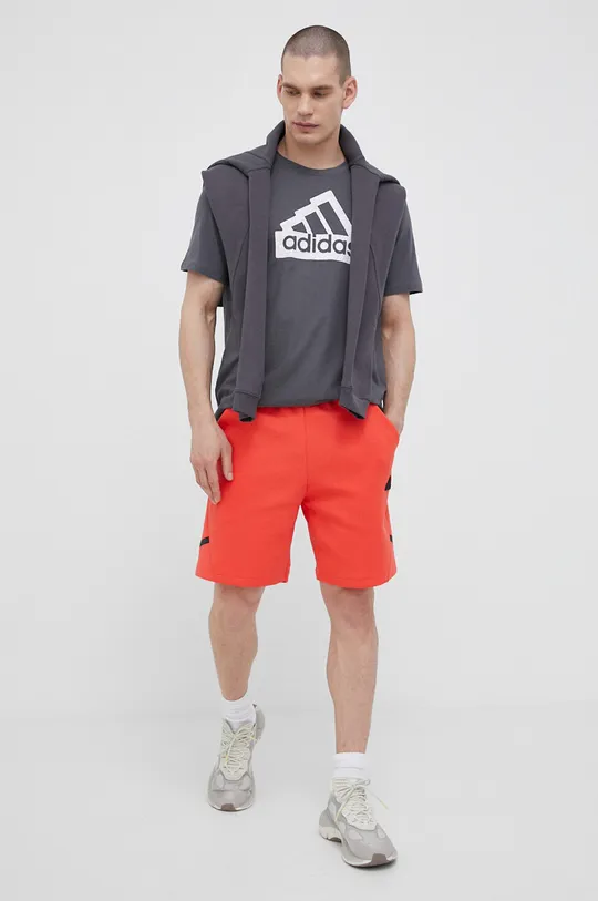 adidas t-shirt bawełniany szary