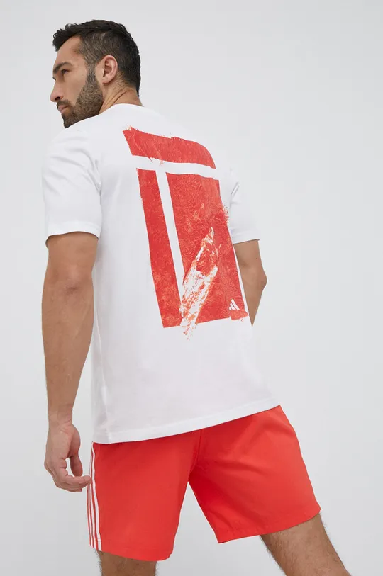 λευκό Μπλουζάκι προπόνησης adidas Performance Roland Garros Ανδρικά