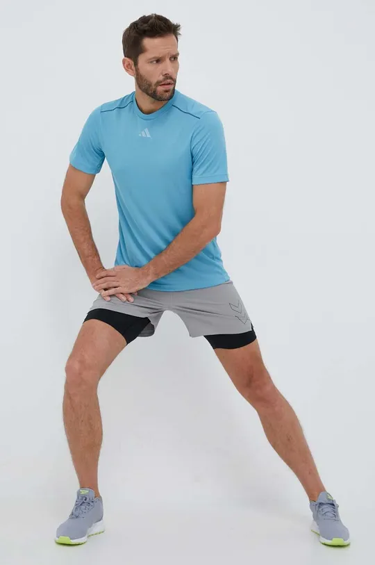 adidas Performance t-shirt treningowy Workout Base Logo niebieski