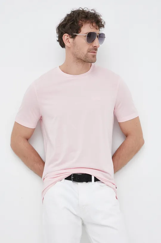 ροζ Βαμβακερό μπλουζάκι Joop! Ανδρικά