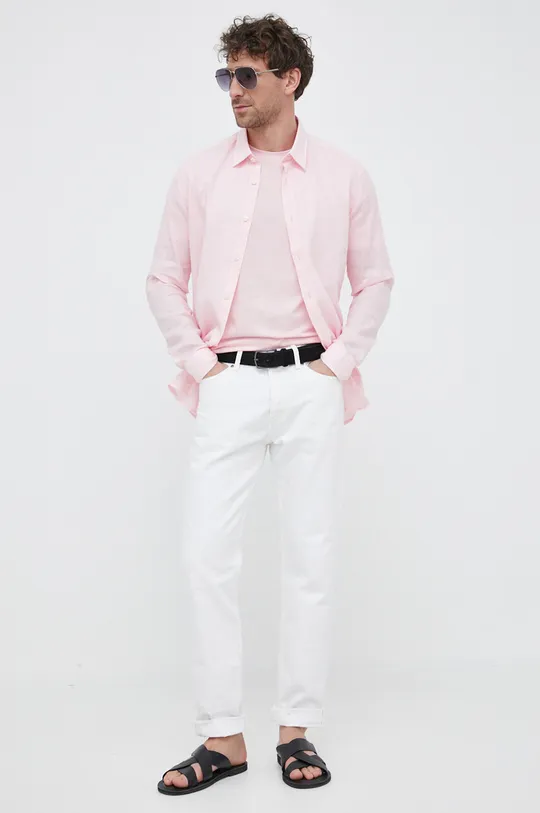 Βαμβακερό μπλουζάκι Joop! ροζ